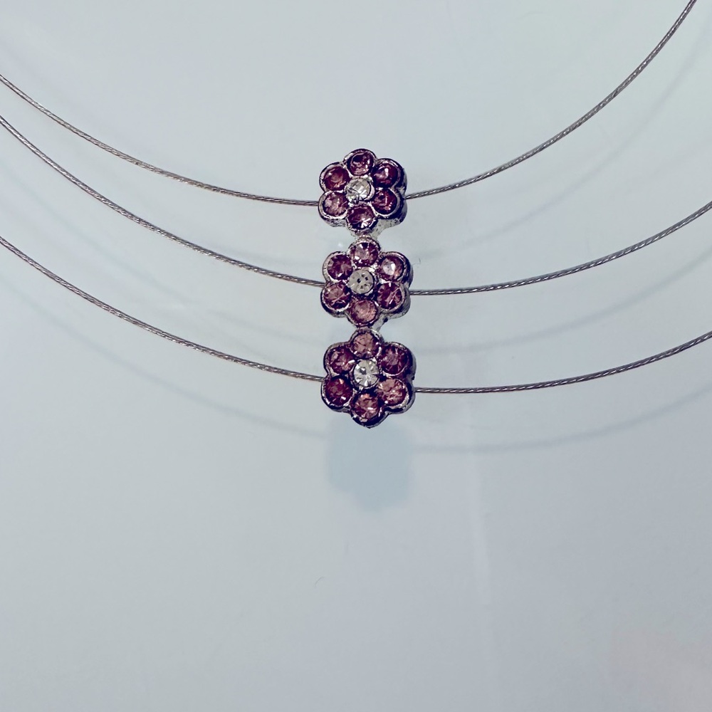 Y2K ICING by Claire’s 3 Strand Wire Choker with Genuine Crystal - Picture 3 of 16
